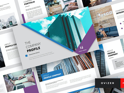 Ovizer - Company Profile branding company design designposter google google slides graphic design illustration keynote multipurpose office pitch deck powerpoint template presentation profile purpose slides ui vector work