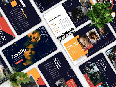 Zwalio - Movie Maker Template branding deck design designposter google google slides graphic design illustration keynote motion graphics movie movie maker multipupose pitch pitch deck powerpoint purpose shop slides template