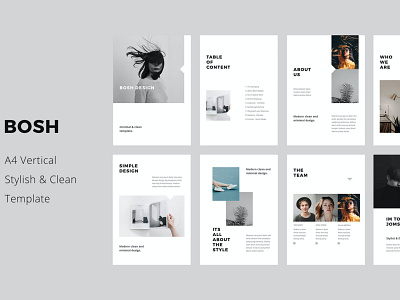 BOSH - A4 Vertical Template branding clean design designposter google google slides graphic design illustration keynote minimal minimal modern modern powerpoint presentation simple slides template template presentation ui vector