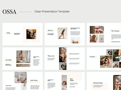 OSSA - Neutral Template Presentation branding design designposter google google slides graphic design illustration keynote multipurpose neutral powerpoint presentation purpose slides template ui vector web web development web maintance