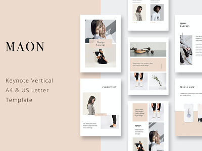 MAON - Vertical A4 + US Letter Template branding design designposter google google slides graphic design illustration keynote letter multipurpose powerpoint purpose shop slides ui vector vertical web web development web maintance