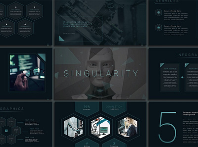 Singularity - Robotics branding dark design designposter fashion graphic design illustration keynote landing landing page lookbook motion graphics multipurpose powerpoint purpose robotics singularity techno thechnology vector