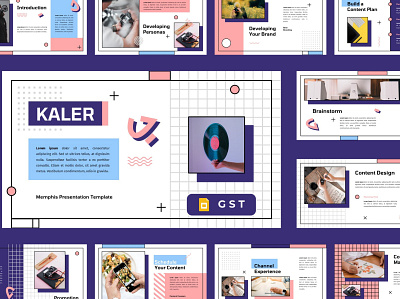 KALER - Memphis annual report branding deck design designposter google google slides graphic design illustration keynote memphis multipurpose pitch pitch deck powerpoint presnetation report slides template web development