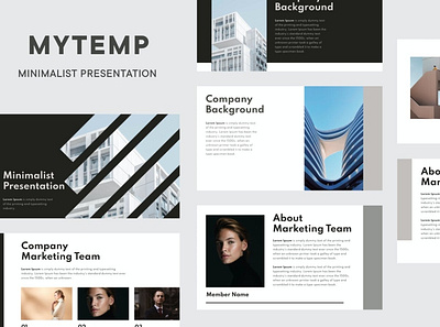 Mytemp - Modern & Minimalist annual report branding brochure business catalog design designposter google slides graphic design illustration keynote minimalist modern pitch deck portfolio powerpoint template vector web development web maintance