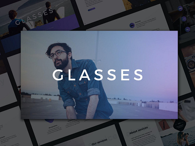 Glasses PowerPoint Template annual report branding design designposter google slides graphic design illustration keynote modern multipurpose pitch deck powerpoint ppt ppx purpose report statistic tech web development web maintance