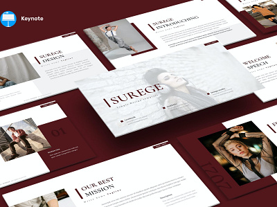 Surege - Lookbook Keynote Template 3d animation branding deck design designposter google slides graphic design illustration keynote logo lookbook motion graphics pitch pitch deck powerpoint presentation slides ui vector