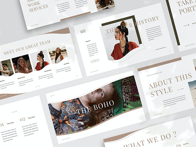 The Boho - Bohemian Style Presentation Template agency bohemian bohemian style boho branding design designposter google pitch graphic design illustration keynote minimalist modern pitch powerpoint presentation presentation minimal startup style template