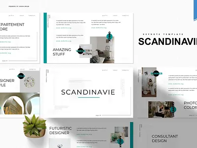 Scandinavie | Keynote Template apartment branding design designposter furniture google slides graphic design illustration interior keynote modern nordic pitch deck powerpoint room scandi scandinavian ui vector wooden