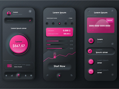 Finance Neumorphic Mobile App UI Kit