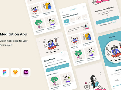 Meditation Mobile App - Uixasset