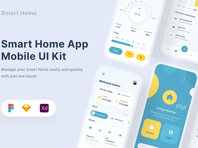 Smart Home App - Uixasset article mobile branding design designposter graphic design header iconography illustration layout mobile mobile app monile app sketch app smart smart home task management uixasset web webapp website