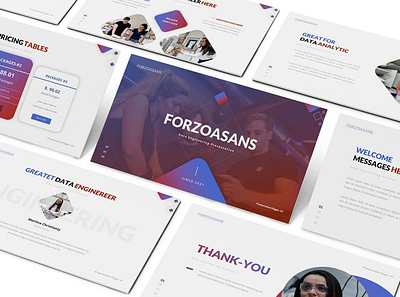 Forzoasans Data Engineer Presentation business clean colorful communication company corporate creative design google google slide illustration infographic keynote template modern pitch deck studio unique web design web development website