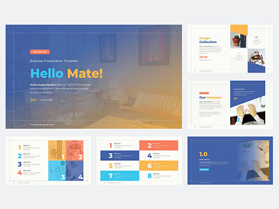 Hello Mate! - Business Presentation business clean colorful communication company corporate creative design google google slide illustration infographic keynote template modern pitch deck studio unique web design web development website