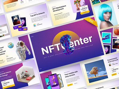 NFTc - NFT Creative Digital Assets Google Slide business clean colorful communication company corporate creative design google google slide illustration infographic keynote template modern pitch deck studio unique web design web development website