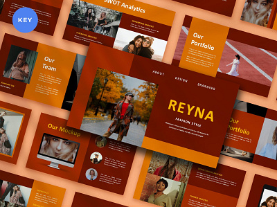 Reyna - Fashion Keynote business clean colorful communication company corporate design designposter fashion keynote fashion lookbook google google slide keynote modern pitch deck studio unique web design web development website