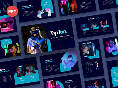 Tyrion - Creative Futuristic Powerpoint business clean colorful communication company corporate creative futuristic design fashion lookbook futuristic google slide innovation modern pitch deck powerpoint studio unique web design web development website