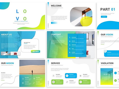 Lovo - Minimal Gradient Powerpoint Template branding clean colorful company design designposter fashion lookbook gradient graphic design illustration keynote minimal pitch deck powerpoint ui unique ux vector web design web development