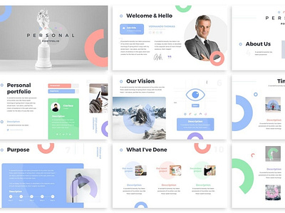 Personal - Portfolio Keynote Template branding clean compare design google google slides gradient graphic design illustration keynote keynote template pitch deck portfolio portfolio keynote purple startup ui ux vector web design