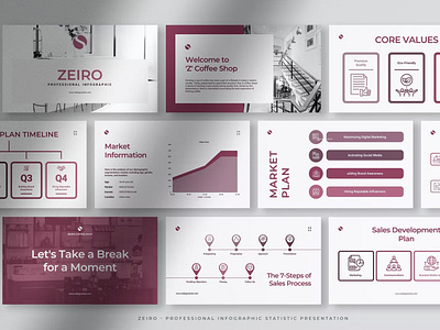 Zeiro - Professional Infographic Statistic Slides analytic branding chart design designposter elegant graphic design illustration infographic keynote motion graphics pdf documentation powerpoint ppt professional infographic report sales statistic slides ui vector