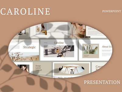 FREE Caroline - PowerPoint annual annual report branding design designposter google google slides graphic design illustration keynote multipurpose photography pitch deck powerpoint presentation template ui vector web development web maintance