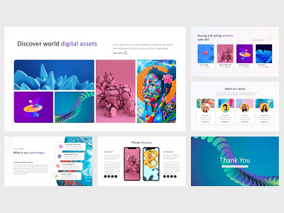 NFT Platform Powerpoint branding crypto currency design designposter graphic design illustration keynote marketplace minimalist modern nft nft platform platform powerpoint presentation template token transaction ui