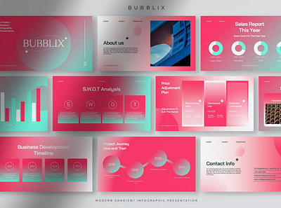 Bubblix - Modern Gradient Infographic Presentation annual business clean corporate download google slides keynote pitch pitch deck powerpoint powerpoint template pptx presentation presentation template project report slidemaster slides template web