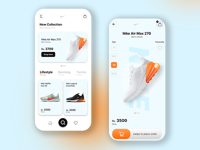 Nike Shoe App app mockup ui ux