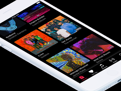Apple music Dark Theme Library mobile ui ux