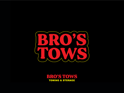Bro's Tows Logo Design brand identity brand identity design branding exploration icon identity letter logo logo design logo mark design logo marks logotype monogram symbol towing wordmark