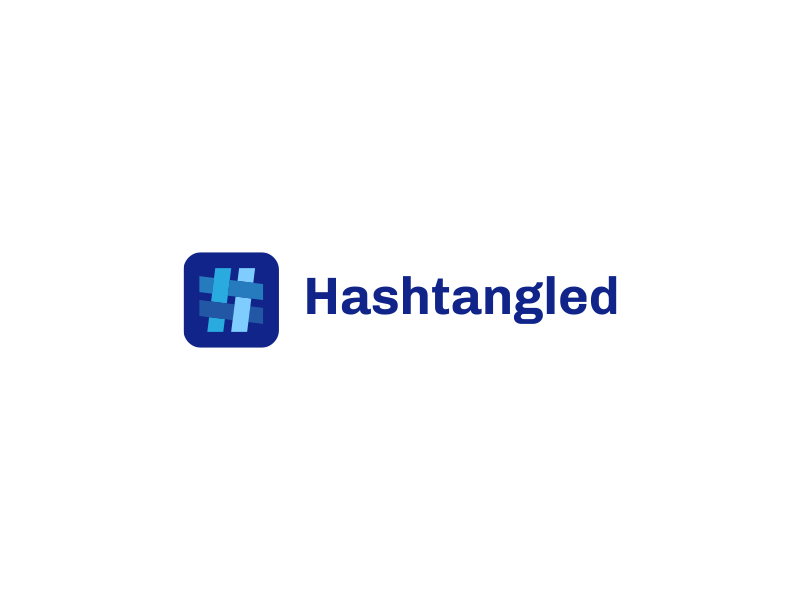 Hashtangled hashtangled company brand designs design logos logo braided tangle hashtag