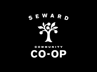 Seward Community Co-op brand identity co op grocery illustration logo trademark tree typography