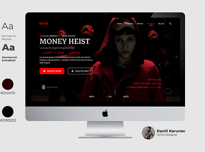 Landing page for Money Heist design designer graphic design landing page money heist ui uiux ux website графика лендинг лэндинг разработка сайт