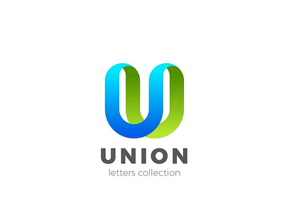 Letter U Logo design 3D