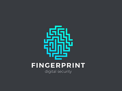 Digital Fingerprint 3d 3d letter abstract branding concept creative design design letter illustration labyrinth letter linear logo logo design typography vector