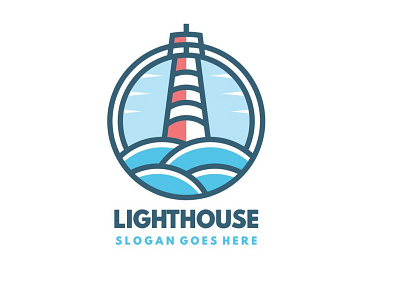 Lighthouse Logo 3d 3d letter abstract branding building concept consulting creative design illustration light lighthouse marine naval ocean sea studio ui water wave