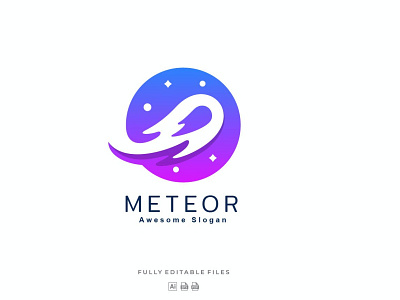 Meteor Colorful Logo 3d 3d letter abstract branding concept creative design illustration logo logo effect synthwave text effect typography ui