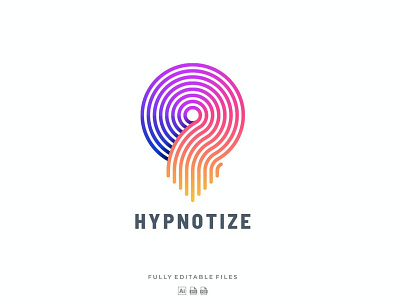 Colorful Logo 3d 3d letter abstract branding concept creative design gradient hypnotaze illustration line logo ui vector