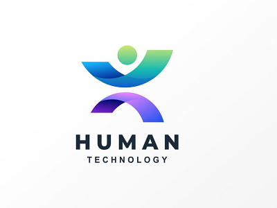 Colorful Logo 3d 3d letter abstract branding concept creative design gradient human illustration logo