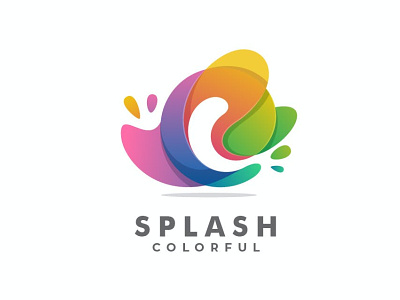 Splash Gradient Colorful Logo 3d letter abstract branding concept creative design effect splash gradient illustration logo logo effect logo text splash ui vector