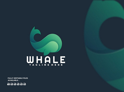 Whale Gradient Colorful Logo 3d letter abstract branding concept creative design gradient graphic design illustration logo motion graphics vector vector logo