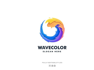 Abstract Wave Colorful Logo