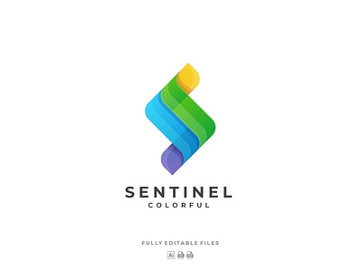 Abstract Letter Colorful Logo