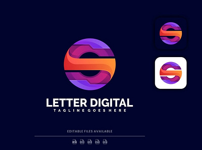 Letter Digital Colorful Logo 3d 3d letter abstract animation branding colorful concept creative design graphic design illustration letter logo motion graphics synthwave typography vector