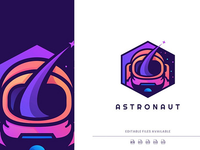 Astronaut Simple Color Logo