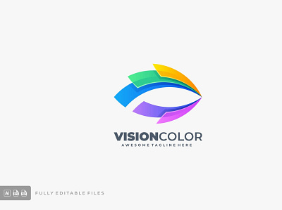 Vision Eye Color Gradient Logo template 3d letter abstract branding concept contact creative design eye gradient illustration logo template vector vision