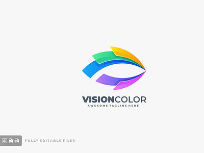 Vision Eye Color Gradient Logo template