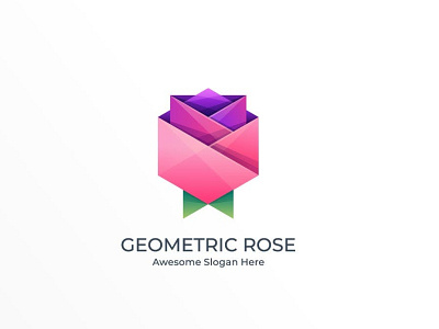 Geometric Rose Color Logo Template