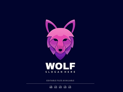 Wolf Gradient Colorful Logo