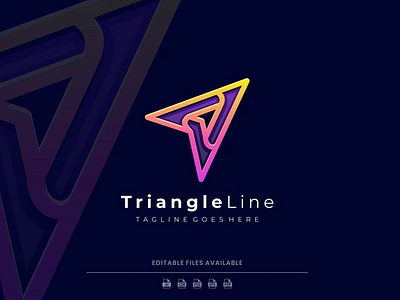 Triangle Line Art Gradient Logo