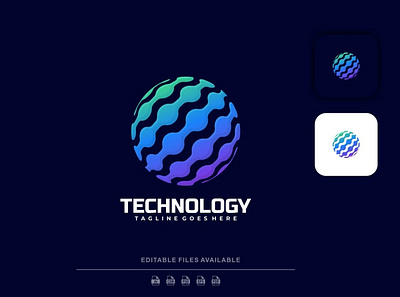 Technology Gradient Logo 3d 3d letter abstract animation branding concept creative design gradient gradient logo graphic design illustration logo mockup motion graphics synthwave technology typography ui vector
